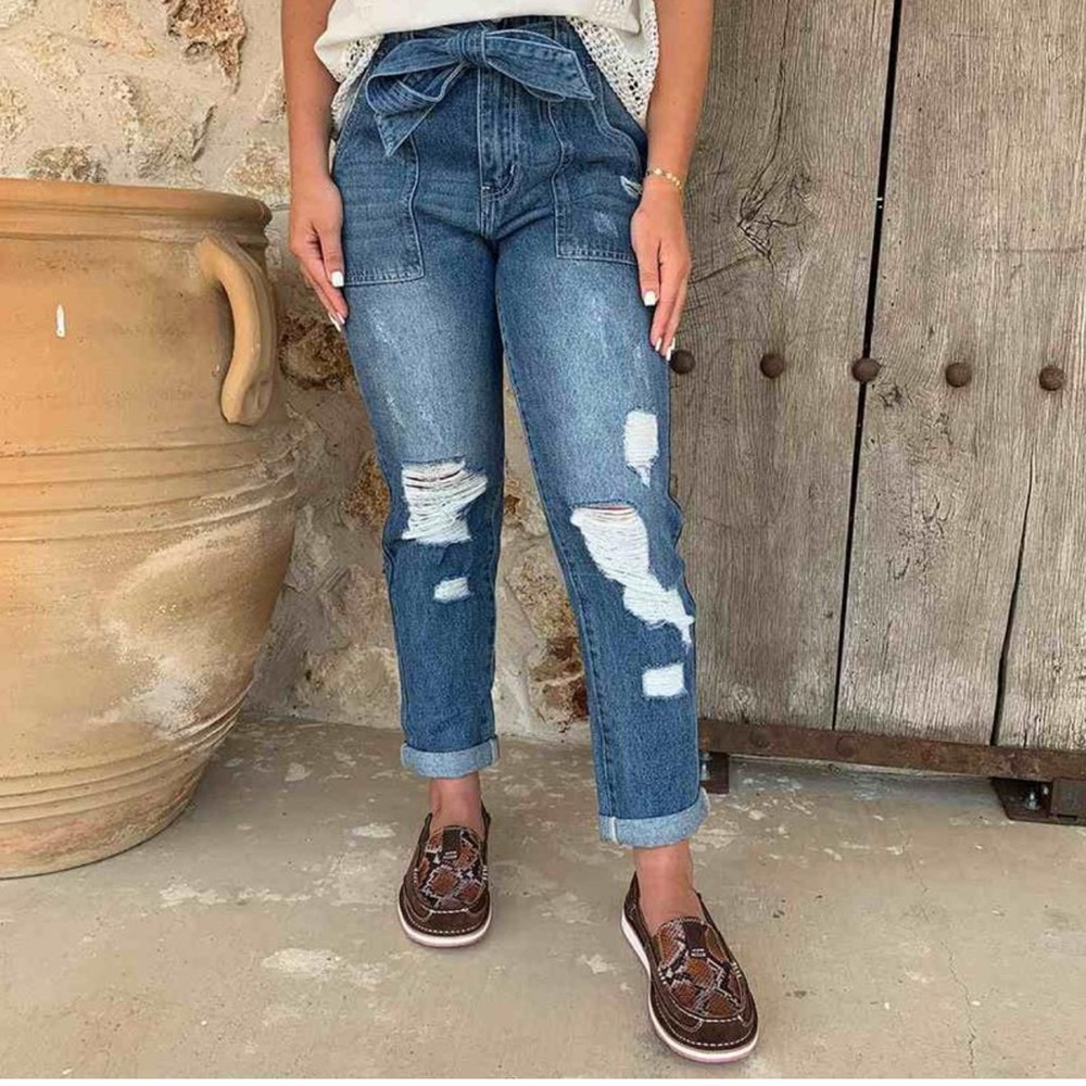 VERVET BY FLYING MONKEY Distressed Blue Jeans